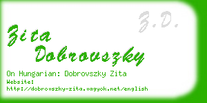 zita dobrovszky business card